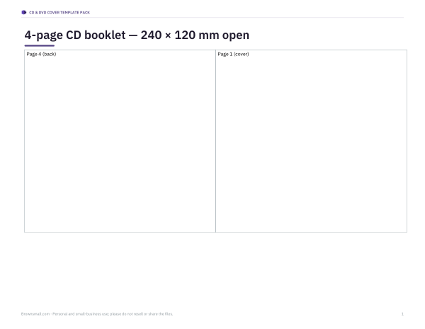 Preview of Printable CD Booklet Template